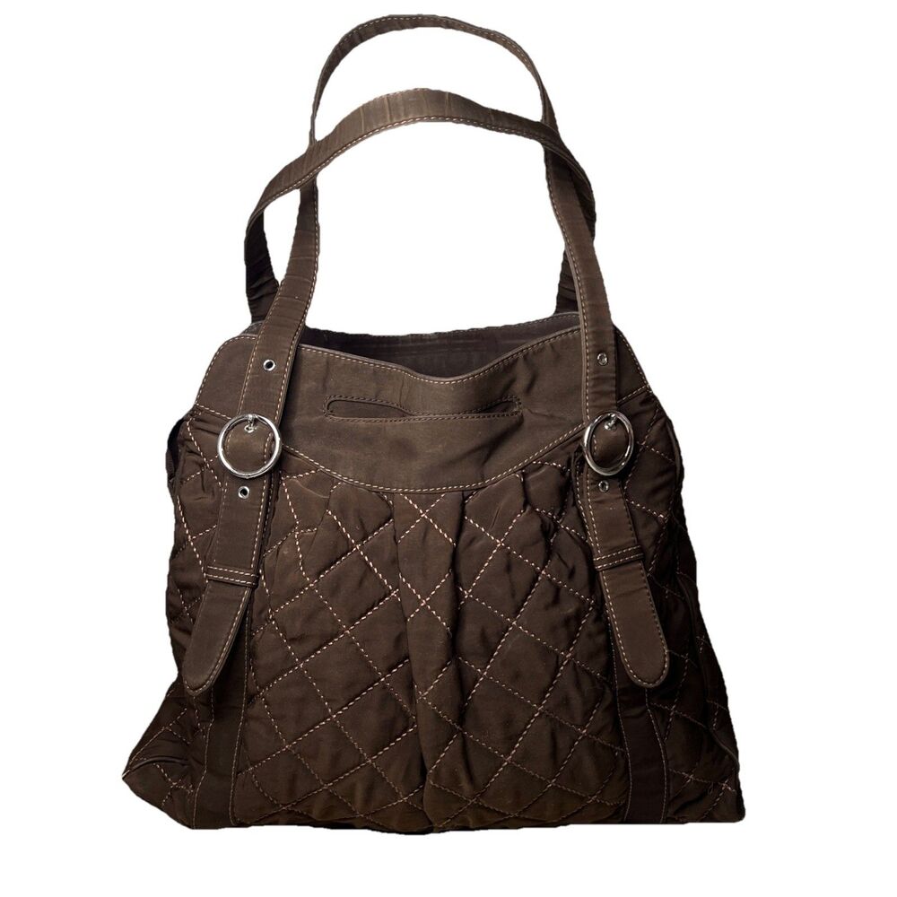 Vera Bradley Tote Bag Handbag Microfiber Espresso Collection XL / 16" x 11" x 5"